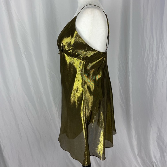 Sretsis, Kate irredentist gold Silk Lurex Slip Dress. K Pop Red Velvet Vibes - Picture 3 of 13
